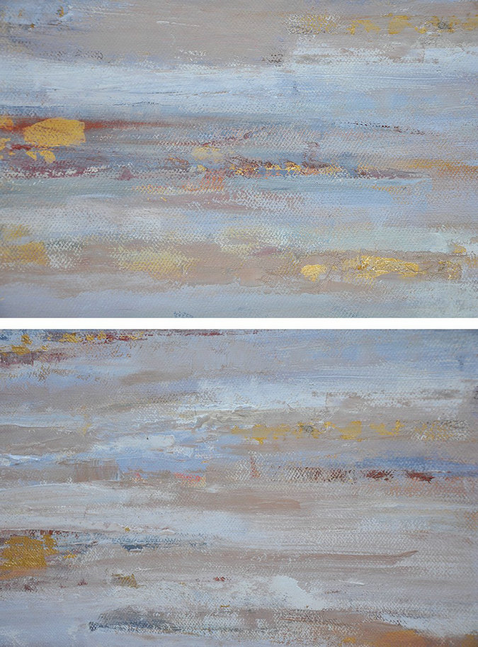 Large Abstract Art,Oversized Abstract Landscape Painting,Hand Made Original Art,Blue,Grey,Gold.etc